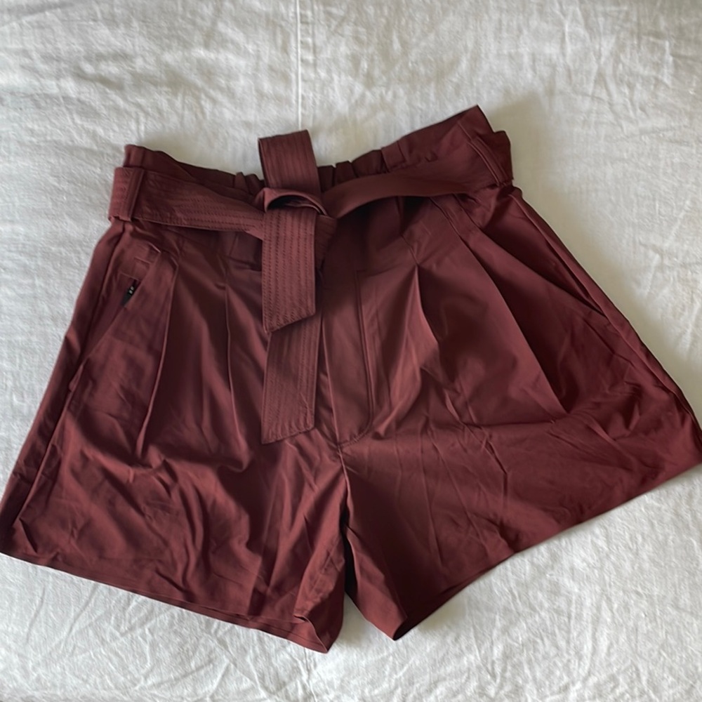 Athleta Brown High Waist Shorts with Pleats